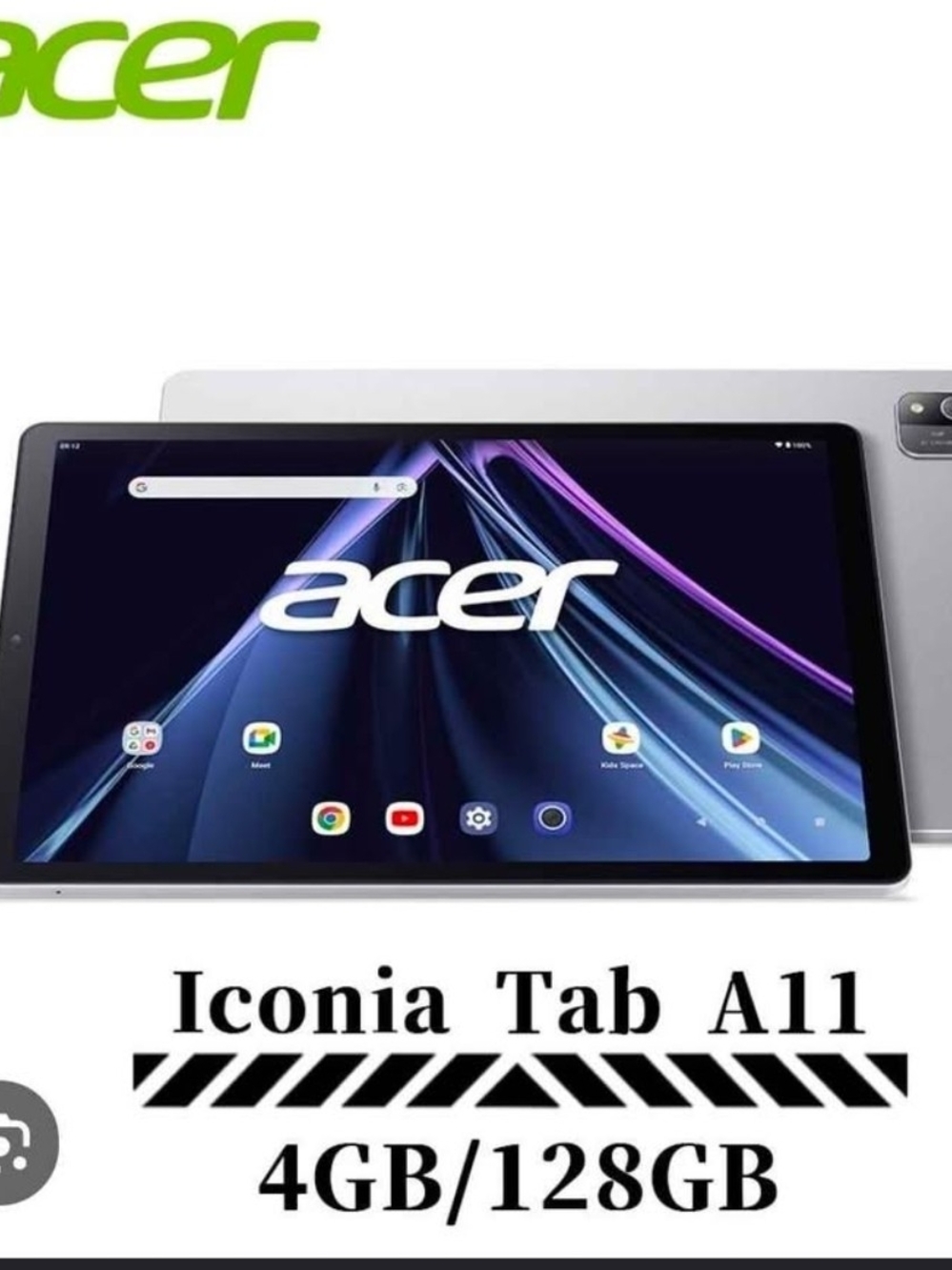 Acer Iconia Tab A11 Tablet — Silver/Black Display